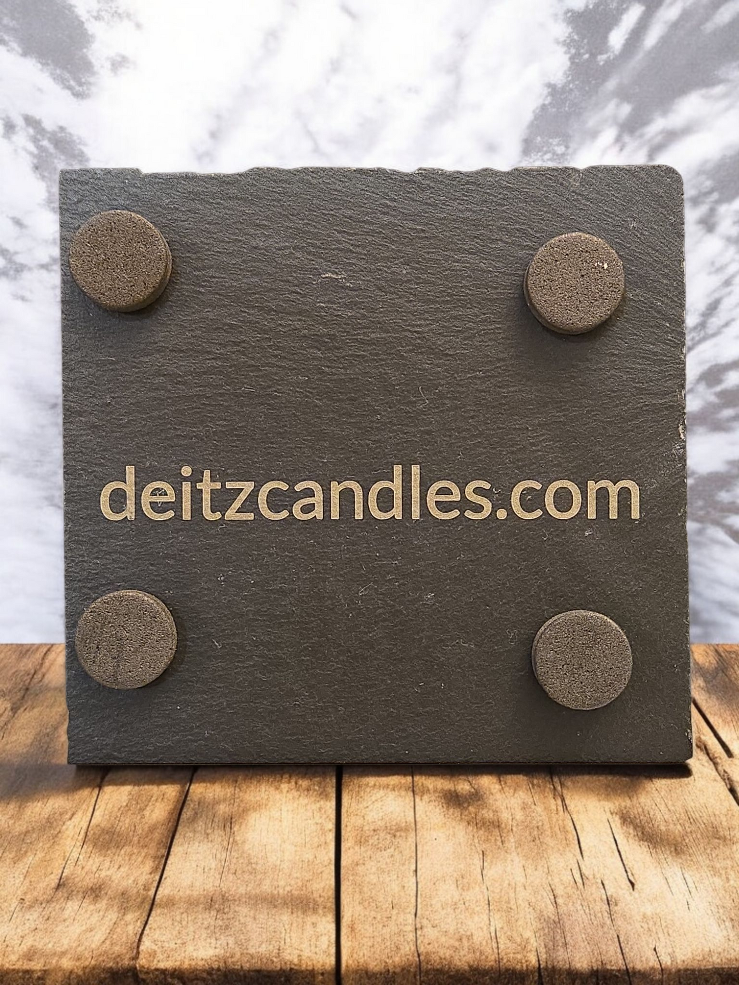 Candle Coaster - Black Slate 4x4