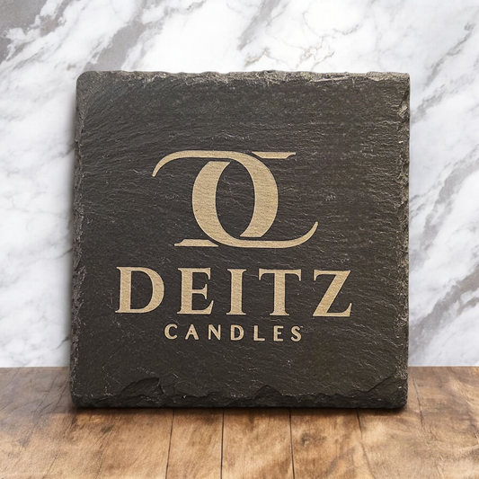 Candle Coaster - Black Slate 4x4
